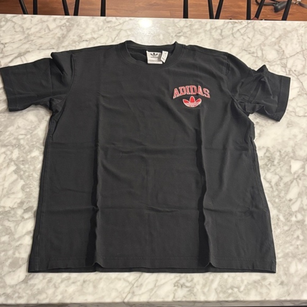Adidas Black Tee with Red Logo